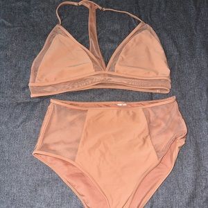High waisted 2-piece swim suit